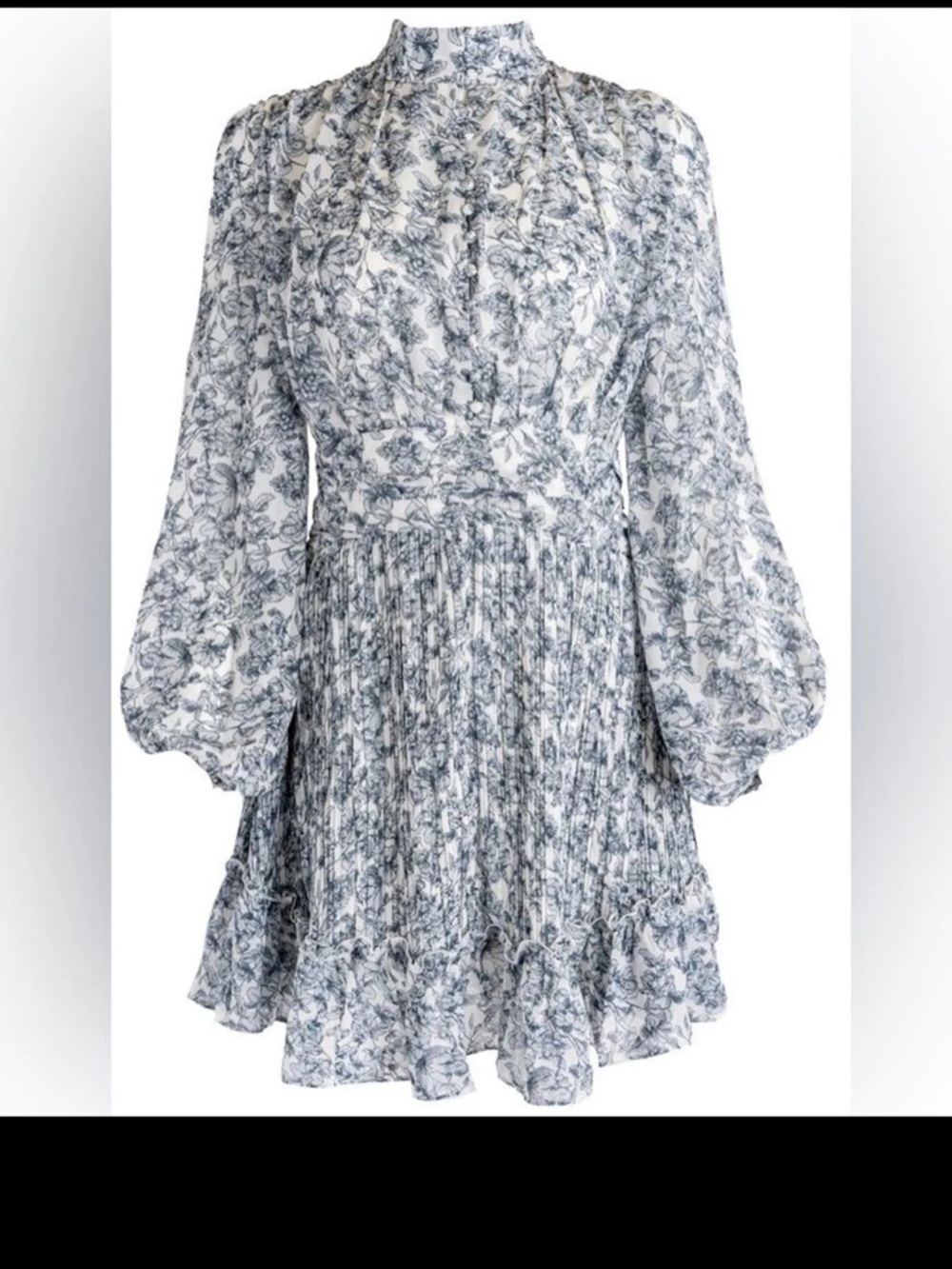 NWT Ivy City Co Brynley Floral Mini Long Puff Sleeve Dress